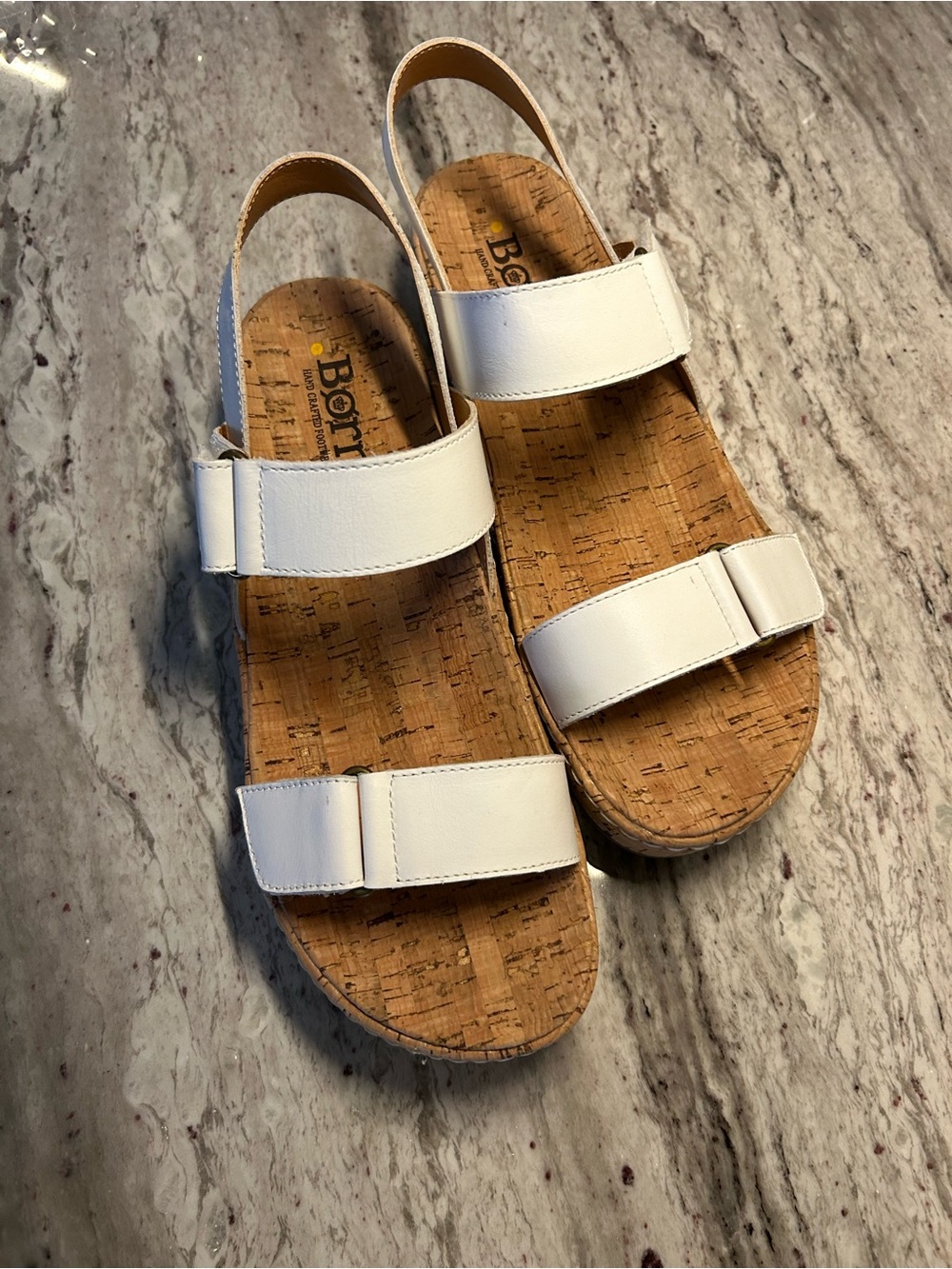 Born  Sloan Quarter Strap Wedge Sandal size 11 white